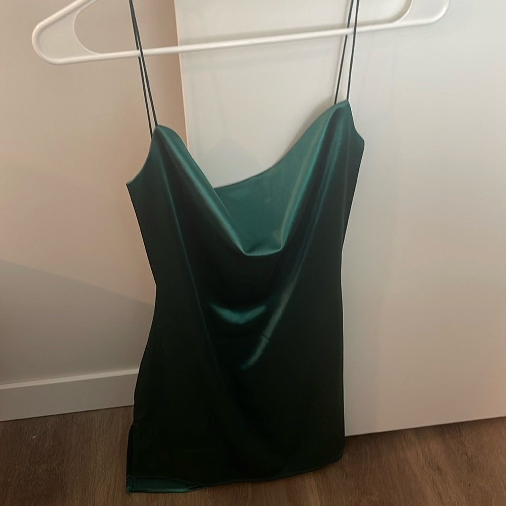 green amazon dress with slit on both sides! worn once!